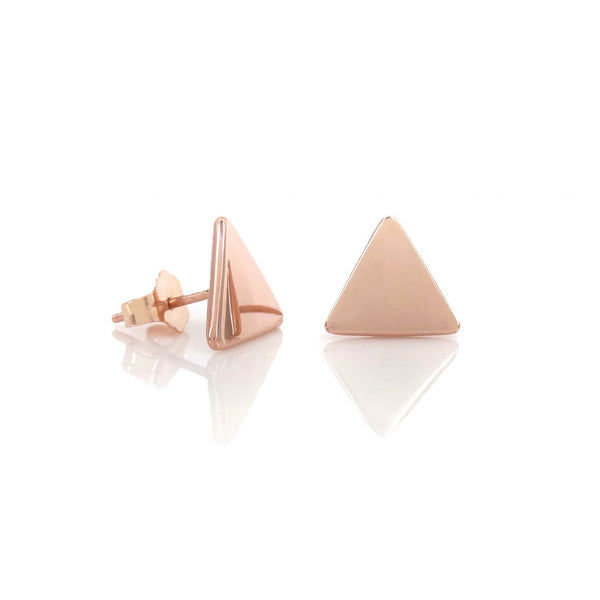 14K Yellow Gold Triangle Stud Earrings Zina Tahiri, Inc