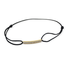Diamond Bar Bracelet with adjustable Silk Cord.