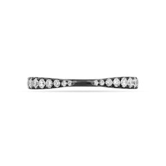 Pavé Natural Diamond Claw Open Band - 14KW White Gold