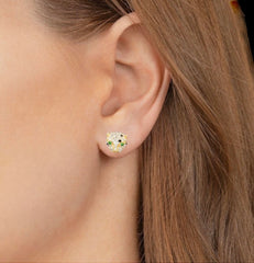 Diamonds & Tsavorite Panther Stud Earrings