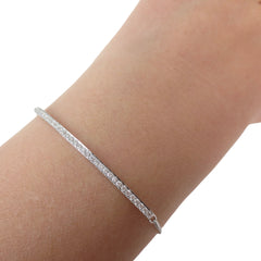 18K White Gold & Diamond Pavé Bar Bracelet