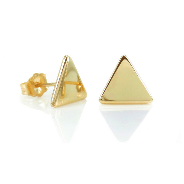 14K Yellow Gold Triangle Stud Earrings Zina Tahiri, Inc