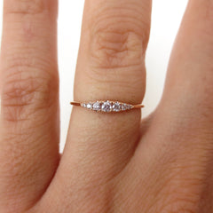 Seven Stones Graduated Pink Diamond Ring - 18K Rose Gold