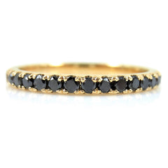 Two-sided reversible Champagne and Black Diamond Eternity Band - 18K Yellow Gold