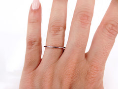 Micro Pave Ruby Eternity Band - 18K Rose Gold