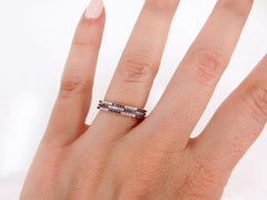 Trio stacking Diamond & Ruby Eternity Bands - 18K Gold