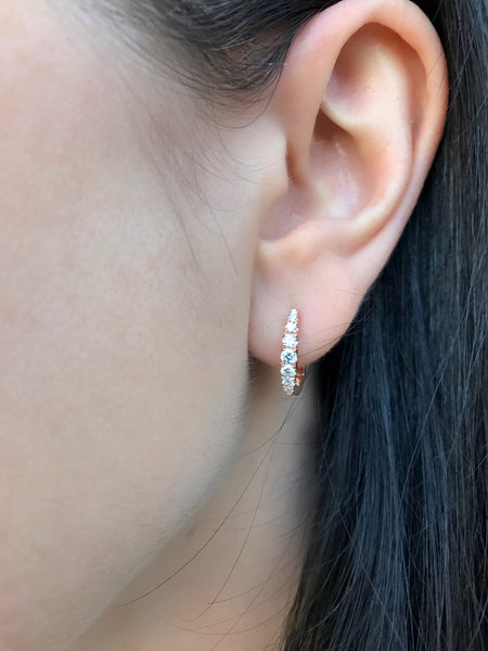 Diamond huggie sales earrings 18k