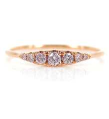 Seven Stones Graduated Pink Diamond Ring - 18K Rose Gold