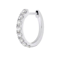 Natural Diamond 12mm Huggie Hoop Earrings | 14K or 18K Solid Gold | G/VS Diamonds