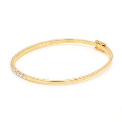 18K Gold 1.50 carat Diamond Hinged Bangle