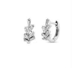 Diamond Baguette Huggie Earrings
