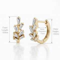 Diamond Baguette Huggie Earrings