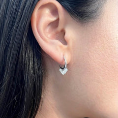 12mm Natural Diamond Floating Dangle Huggie Earrings | Solid 18K Gold