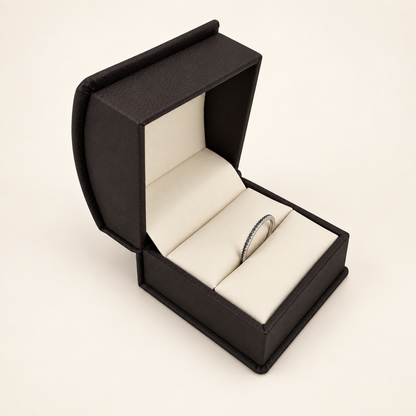 18K White Gold Black Diamond Micro-Pavé Full Eternity Band