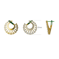 Natural Diamond Sunburst Hoop Earrings | 2.03 CTW | 18K White Gold