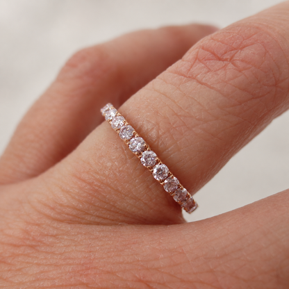 18K Rose Gold Light Pink Diamond Eternity Band (0.46ctw)