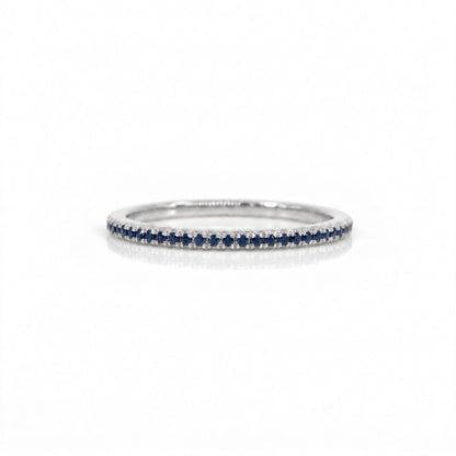 18K Gold Blue Sapphire Full Eternity Band