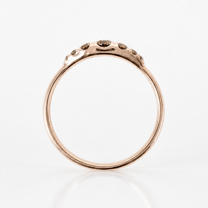 The Arc Champagne Diamond Ring | Solid 14K or 18K Gold Scalloped Band