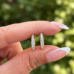 Graduated Natural Diamond Huggie Hoop Earrings | 14K & 18K Gold | 15mm 0.40 CTW
