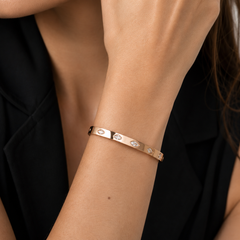 18K Gold Marquise Diamond Flush-Set Hinge Bangle (1.21 ct TW)