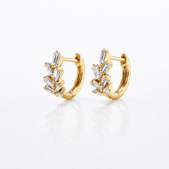 Diamond Baguette Huggie Earrings