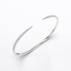 Diamond Claw Open Cuff Bangle in 14K/18K Solid Gold (1.00 CTW)