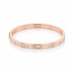 18K Gold Marquise Diamond Flush-Set Hinge Bangle (1.21 ct TW)