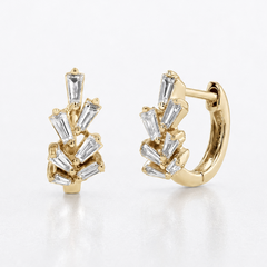 Diamond Baguette Huggie Earrings