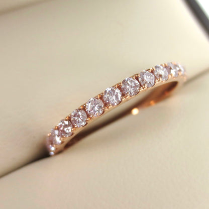 18K Rose Gold Light Pink Diamond Eternity Band (0.46ctw)