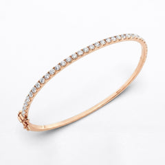 18K Gold 1.50 carat Diamond Hinged Bangle