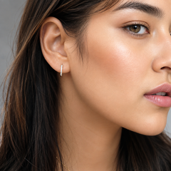 Natural Diamond 12mm Huggie Hoop Earrings | 14K or 18K Solid Gold | G/VS Diamonds