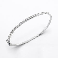 18K Gold 1.50 carat Diamond Hinged Bangle