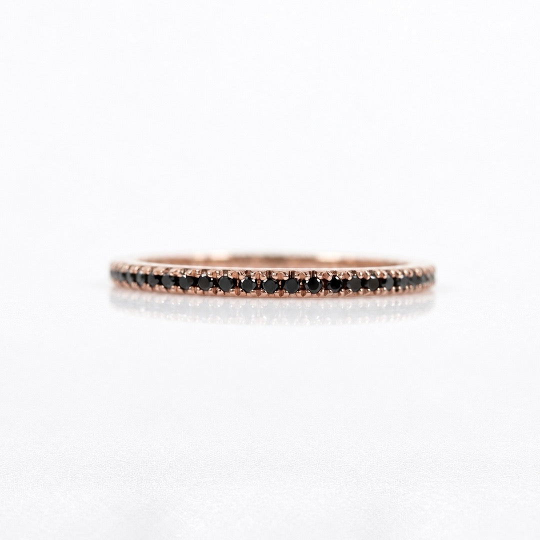 18K Gold Black Diamond Micro-Pavé Full Eternity Band