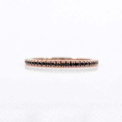 18K Gold Black Diamond Micro-Pavé Full Eternity Band