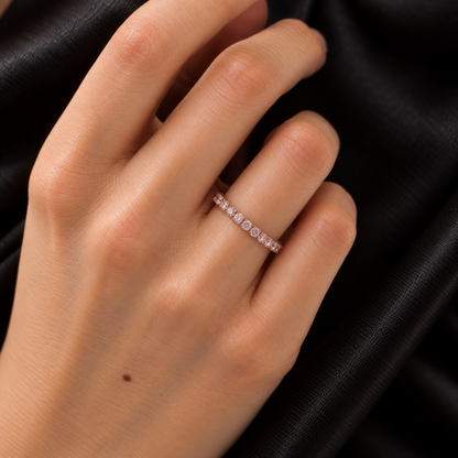 18K Rose Gold Light Pink Diamond Eternity Band (0.46ctw)