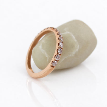 18K Rose Gold Light Pink Diamond Eternity Band (0.46ctw)