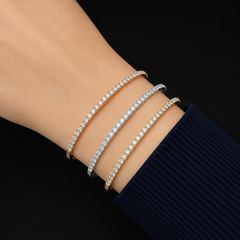 18K White Gold Natural Diamond Hinged Bangle Bracelet / Oval Shaped Diamond Bangle