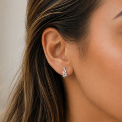 Diamond Baguette Huggie Earrings