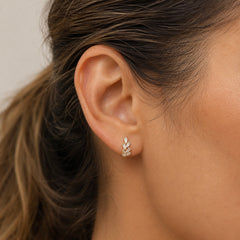 Diamond Baguette Huggie Earrings