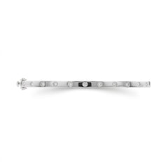 Solid Gold Natural Round Brilliant Diamond Flush-Set Hinge Bangle (3mm)
