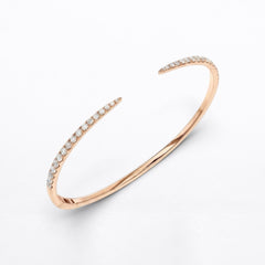 Diamond Claw Open Cuff Bangle in 14K/18K Solid Gold (1.00 CTW)