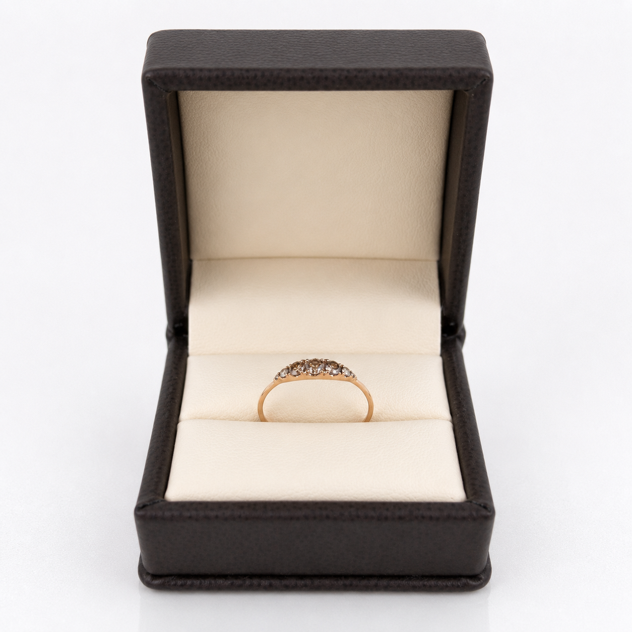 The Arc Champagne Diamond Ring | Solid 14K or 18K Gold Scalloped Band