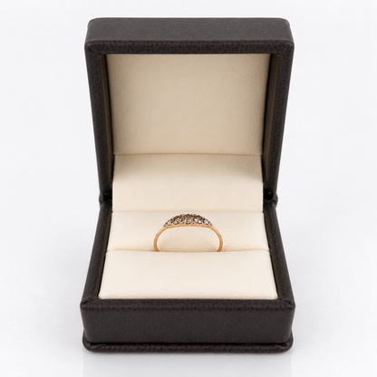 The Arc Champagne Diamond Ring | Solid 14K or 18K Gold Scalloped Band
