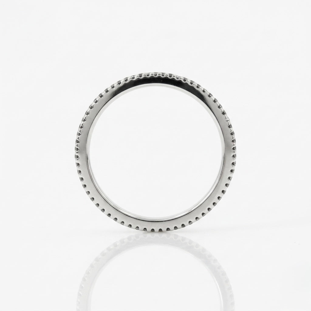 18K White Gold Black Diamond Micro-Pavé Full Eternity Band