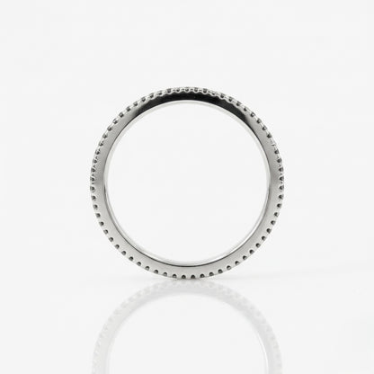 18K White Gold Black Diamond Micro-Pavé Full Eternity Band