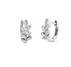 Diamond Baguette Huggie Earrings