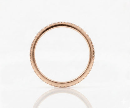 Thin Micro Pave Diamond Eternity Wedding Band