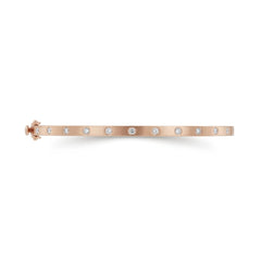 Solid Gold Natural Round Brilliant Diamond Flush-Set Hinge Bangle (3mm)