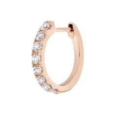 Natural Diamond 12mm Huggie Hoop Earrings | 14K or 18K Solid Gold | G/VS Diamonds
