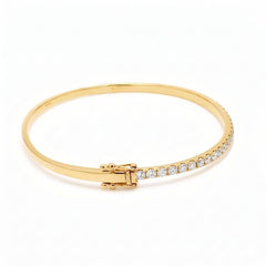 18K Gold 1.50 carat Diamond Hinged Bangle